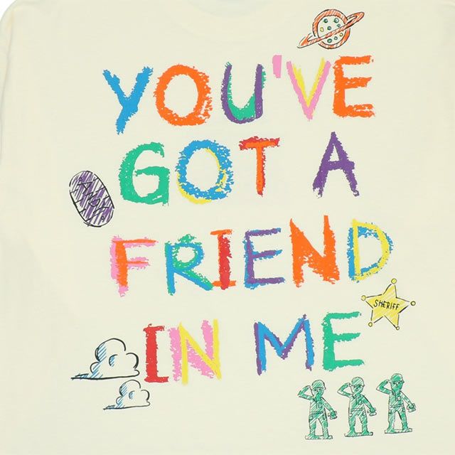 【ベビードール】トイ・ストーリー 親子お揃い 袖ロンT 9618A / 大人 ユニセックス 男女兼用 リンクコーデ ペアルック 親子コーデ トップス 長袖 ラクガキ風デザイン 天竺素材 スリンキー グリーンアーミーメン