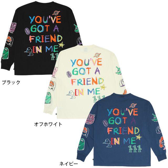 【ベビードール】トイ・ストーリー 親子お揃い 袖ロンT 9618A / 大人 ユニセックス 男女兼用 リンクコーデ ペアルック 親子コーデ トップス 長袖 ラクガキ風デザイン 天竺素材 スリンキー グリーンアーミーメン