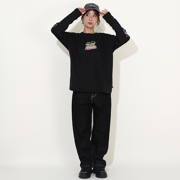 【ベビードール】トイ・ストーリー 親子お揃い 袖ロンT 9618A / 大人 ユニセックス 男女兼用 リンクコーデ ペアルック 親子コーデ トップス 長袖 ラクガキ風デザイン 天竺素材 スリンキー グリーンアーミーメン