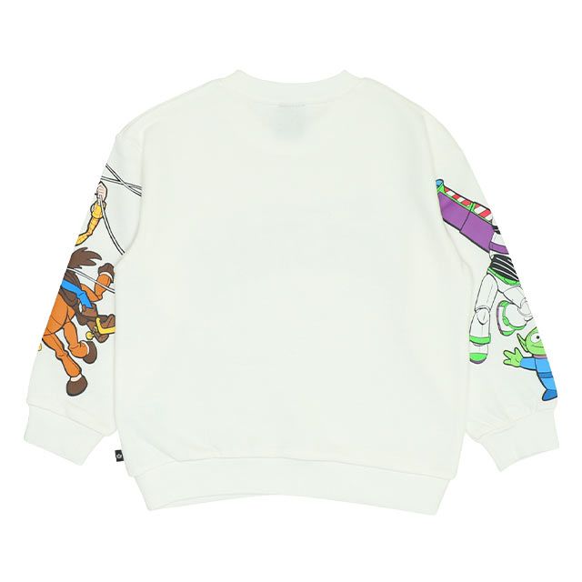 【ベビードール】親子お揃い トイ・ストーリー 袖プリントトレーナー 9619K / ベビーサイズ キッズ リンクコーデ ペアルック 親子コーデ トップス 長袖 クルーネック ウッディ バズ・ライトイヤー ブルズアイ リトルグリーンメン