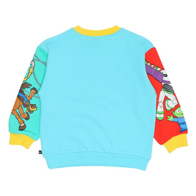 【ベビードール】親子お揃い トイ・ストーリー 袖プリントトレーナー 9619K / ベビーサイズ キッズ リンクコーデ ペアルック 親子コーデ トップス 長袖 クルーネック ウッディ バズ・ライトイヤー ブルズアイ リトルグリーンメン