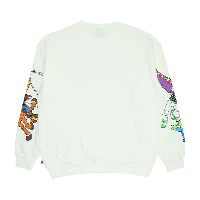 【ベビードール】親子お揃い トイ・ストーリー 袖プリントトレーナー 9619A / 大人 ユニセックス 男女兼用 リンクコーデ ペアルック 親子コーデ トップス 長袖 クルーネック ウッディ バズ・ライトイヤー ブルズアイ