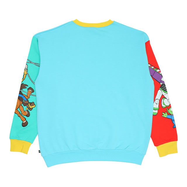 【ベビードール】親子お揃い トイ・ストーリー 袖プリントトレーナー 9619A / 大人 ユニセックス 男女兼用 リンクコーデ ペアルック 親子コーデ トップス 長袖 クルーネック ウッディ バズ・ライトイヤー ブルズアイ