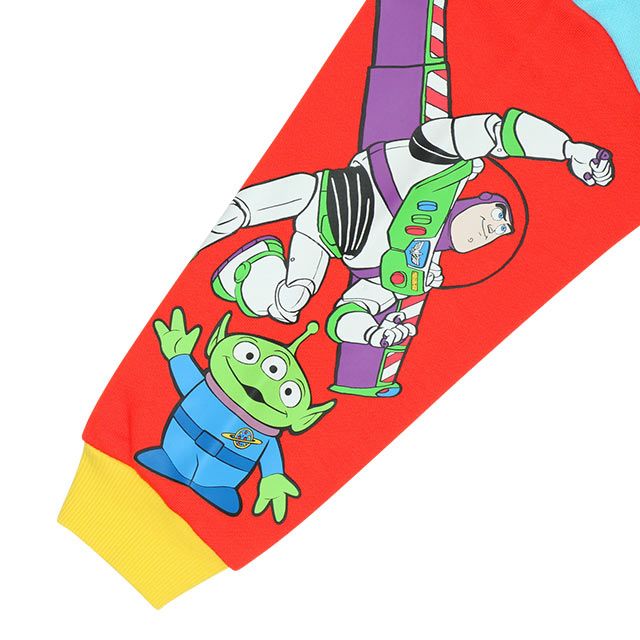 【ベビードール】親子お揃い トイ・ストーリー 袖プリントトレーナー 9619A / 大人 ユニセックス 男女兼用 リンクコーデ ペアルック 親子コーデ トップス 長袖 クルーネック ウッディ バズ・ライトイヤー ブルズアイ