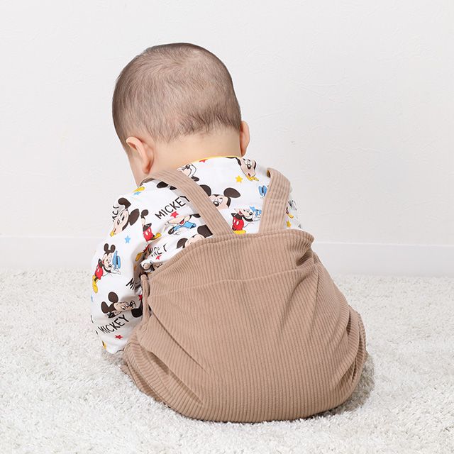 【ベビードール】ミッキー コーデュロイサロペットロンパース 2点セット 9621B