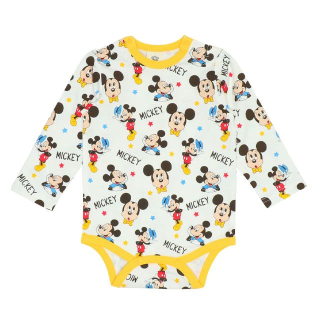 【ベビードール】ミッキー コーデュロイサロペットロンパース 2点セット 9621B