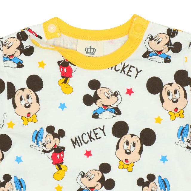 【ベビードール】ミッキー コーデュロイサロペットロンパース 2点セット 9621B