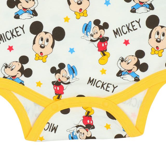 【ベビードール】ミッキー コーデュロイサロペットロンパース 2点セット 9621B