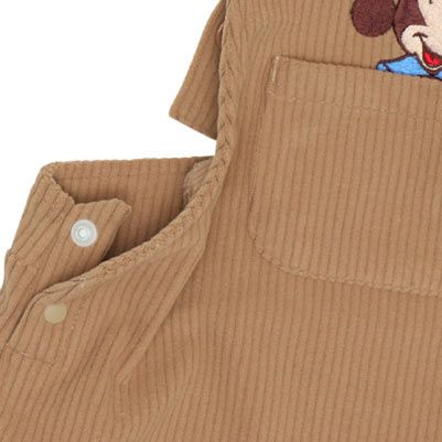 【ベビードール】ミッキー コーデュロイサロペットロンパース 2点セット 9621B