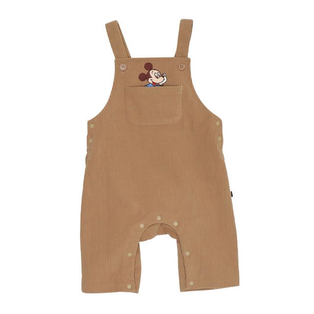【ベビードール】ミッキー コーデュロイサロペットロンパース 2点セット 9621B