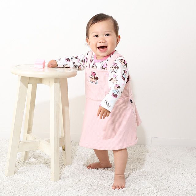 【ベビードール】ミニー コーデュロイサロペットロンパース 2点セット 9621B