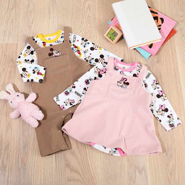 【ベビードール】ミニー コーデュロイサロペットロンパース 2点セット 9621B