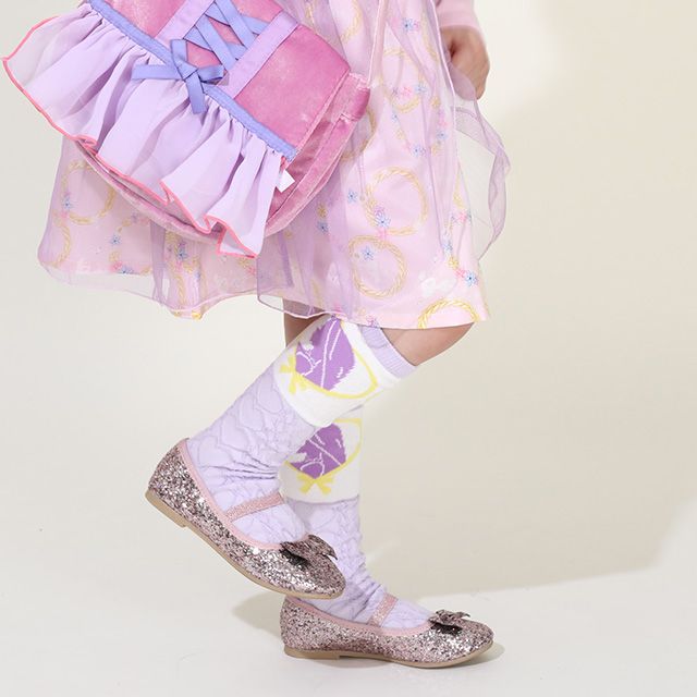 【ベビードール】ラプンツェル プリンセス / ハイソックス 9622 / キッズ くつ下 靴下 13-16cm滑り止め付き ガーリーコーデ お姫様 コスチューム コスプレ