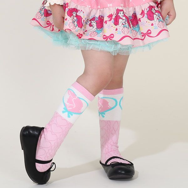 【ベビードール】アリエル プリンセス / ハイソックス 9622 / キッズ くつ下 靴下 13-16cm滑り止め付き ガーリーコーデ お姫様 コスチューム コスプレ