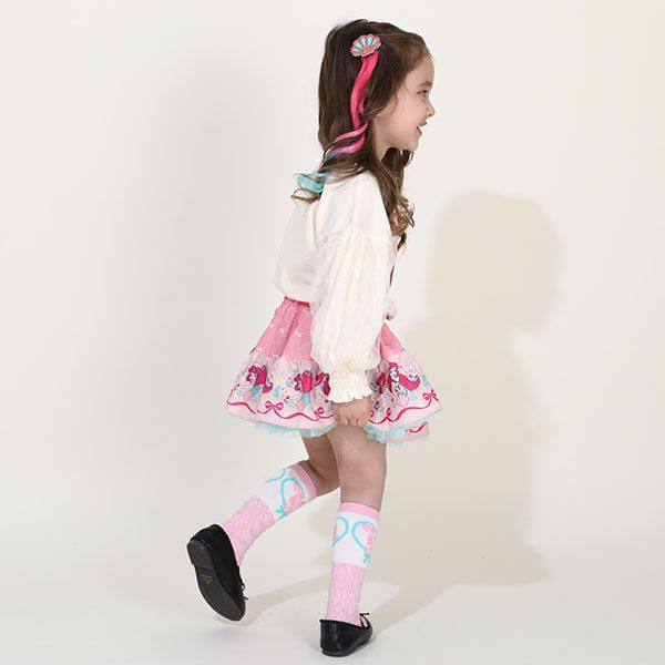 【ベビードール】アリエル プリンセス / ハイソックス 9622 / キッズ くつ下 靴下 13-16cm滑り止め付き ガーリーコーデ お姫様 コスチューム コスプレ