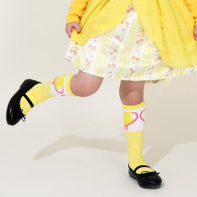 【ベビードール】ベル プリンセス / ハイソックス 9622 / キッズ くつ下 靴下 13-16cm滑り止め付き ガーリーコーデ お姫様 コスチューム コスプレ