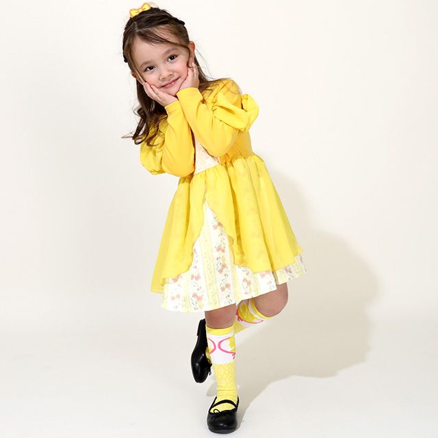 【ベビードール】ベル プリンセス / ハイソックス 9622 / キッズ くつ下 靴下 13-16cm滑り止め付き ガーリーコーデ お姫様 コスチューム コスプレ