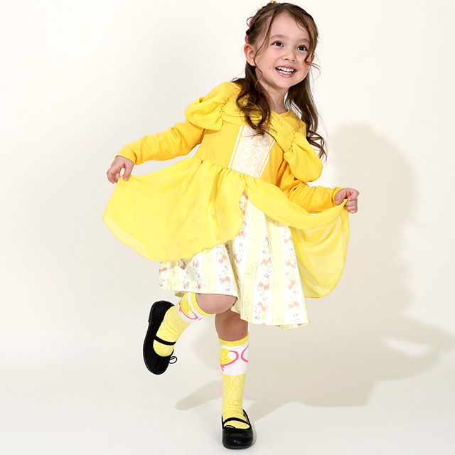 【ベビードール】ベル プリンセス / ハイソックス 9622 / キッズ くつ下 靴下 13-16cm滑り止め付き ガーリーコーデ お姫様 コスチューム コスプレ