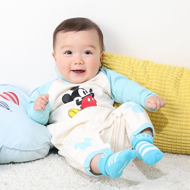 【ベビードール】ミッキー 切替ロンパース 9623B