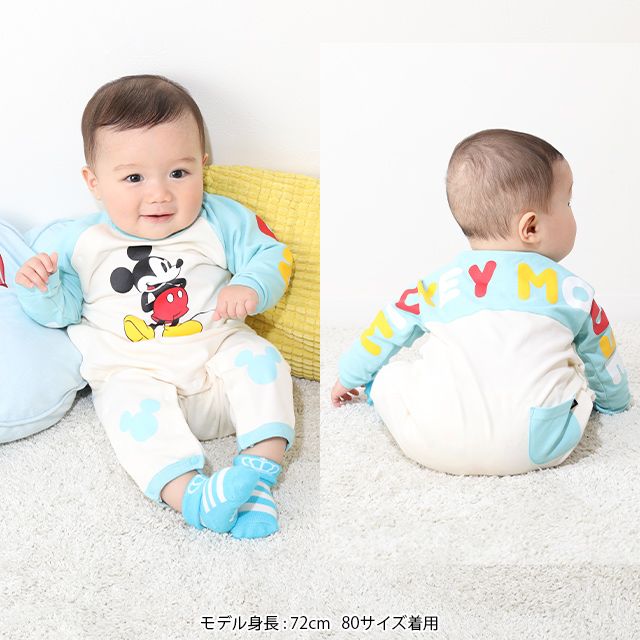 【ベビードール】ミッキー 切替ロンパース 9623B