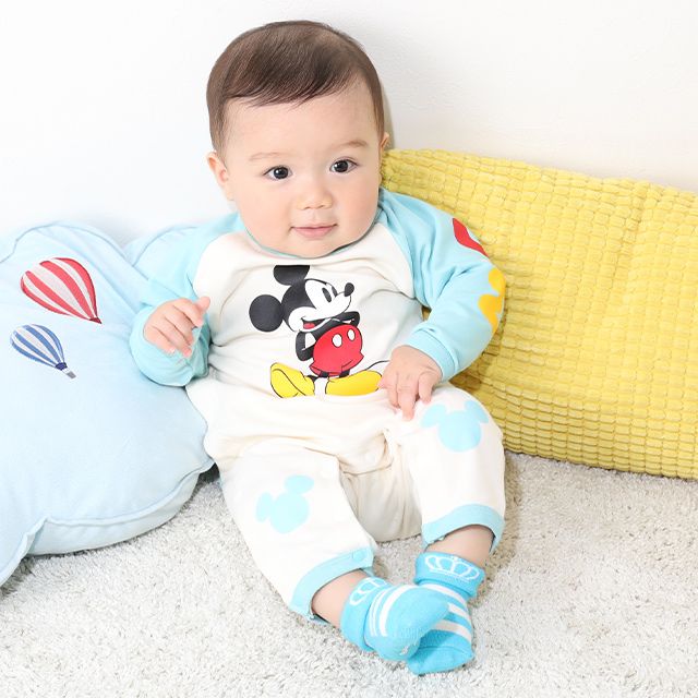 【ベビードール】ミッキー 切替ロンパース 9623B