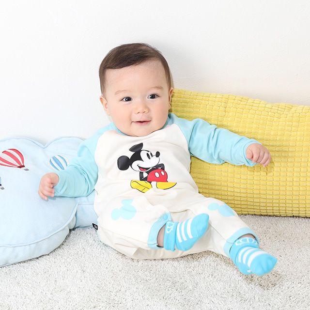 【ベビードール】ミッキー 切替ロンパース 9623B