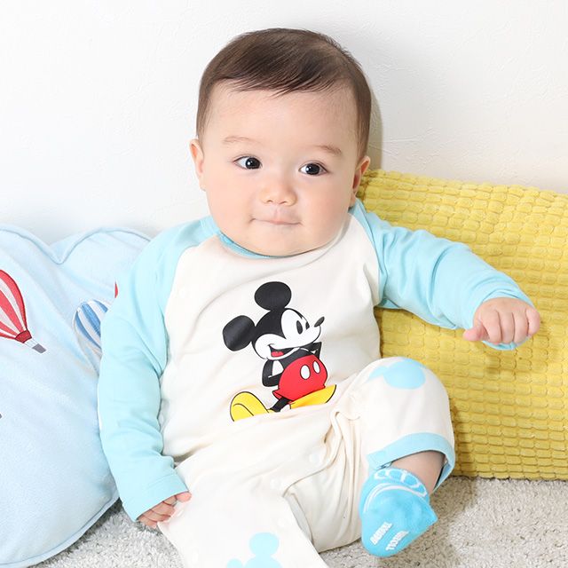 【ベビードール】ミッキー 切替ロンパース 9623B