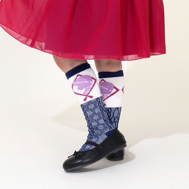 【ベビードール】アナ プリンセス / ハイソックス 9622 / キッズ くつ下 靴下 13-16cm滑り止め付き ガーリーコーデ お姫様 コスチューム コスプレ