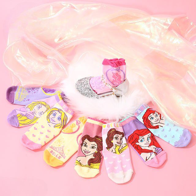 【ベビードール】アリエル プリンセス / クルーソックスセット 9666 / キッズ くつ下 靴下 3足セット 3足組み 3点セット 13-16cm滑り止め付き 履き口フリル