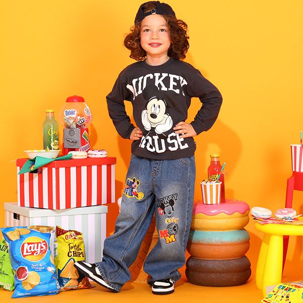 【ベビードール】ミッキー BIGフェイス ロンT 9676K ベビー キッズ 男の子 女の子