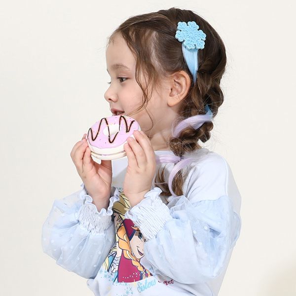 【ベビードール】アナ エルサ プリンセス / チュール袖ロンT 9689K / キッズ トップス 長袖 ボリューム袖 バルーン袖 ドットチュール お姫様 ガーリー