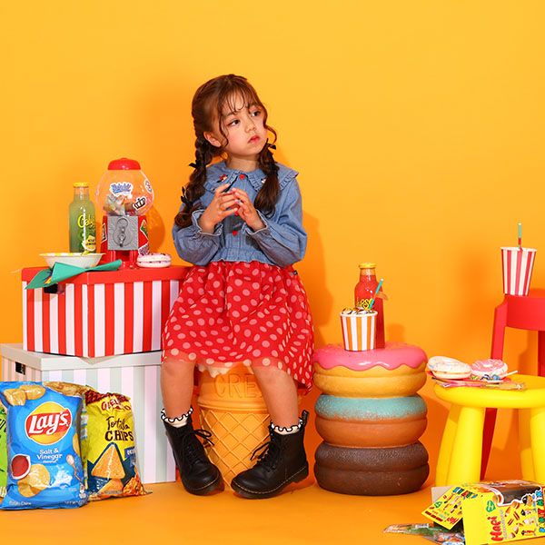 【ベビードール】ミニー シャツドッキング ワンピース 9682K ベビー キッズ 男の子 女の子