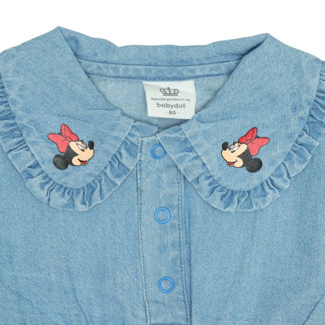 【ベビードール】ミニー シャツドッキング ロンパース 9683B ベビー 新生児 キッズ 男の子 女の子