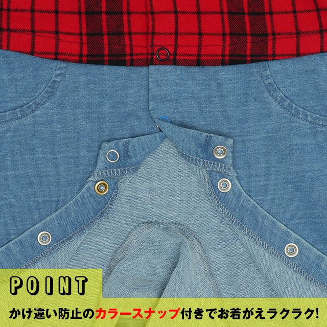 【ベビードール】ミッキー シャツドッキング ロンパース 9683B ベビー 新生児 キッズ 男の子 女の子