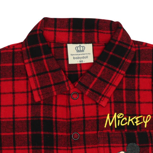 【ベビードール】ミッキー シャツドッキング ロンパース 9683B ベビー 新生児 キッズ 男の子 女の子