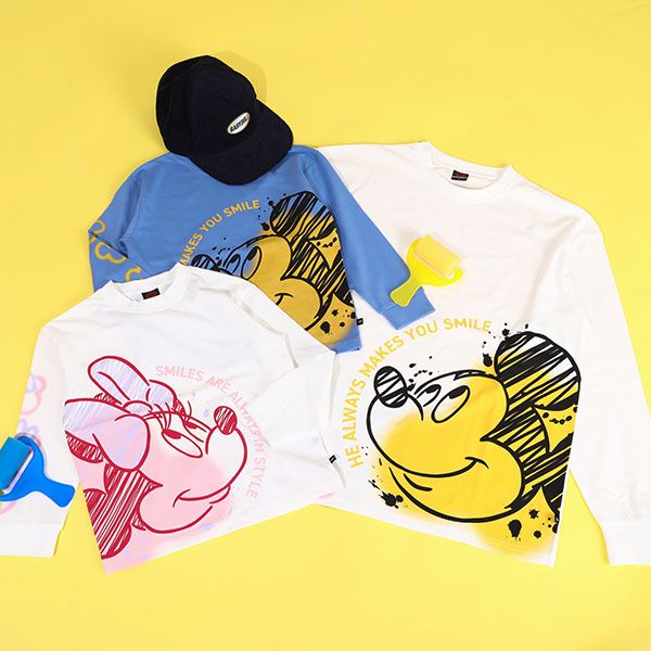 【ベビードール】ミニー 親子お揃い スプレー ロンT 9684K ベビー キッズ 男の子 女の子