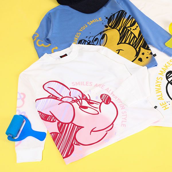 【ベビードール】ミニー 親子お揃い スプレー ロンT 9684K ベビー キッズ 男の子 女の子