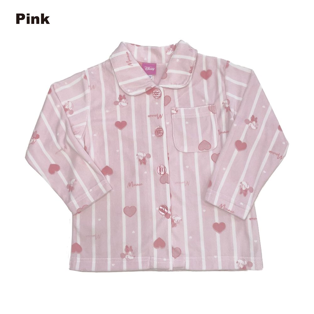 ミニー キッズ用ベロアストライプシャツパジャマ