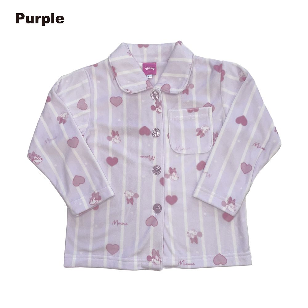 ミニー キッズ用ベロアストライプシャツパジャマ