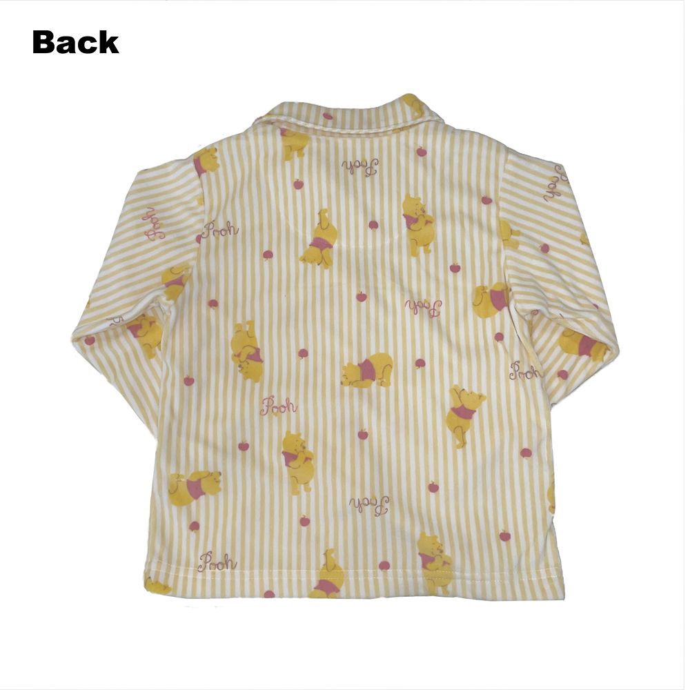 プー キッズ用ベロアストライプシャツパジャマ