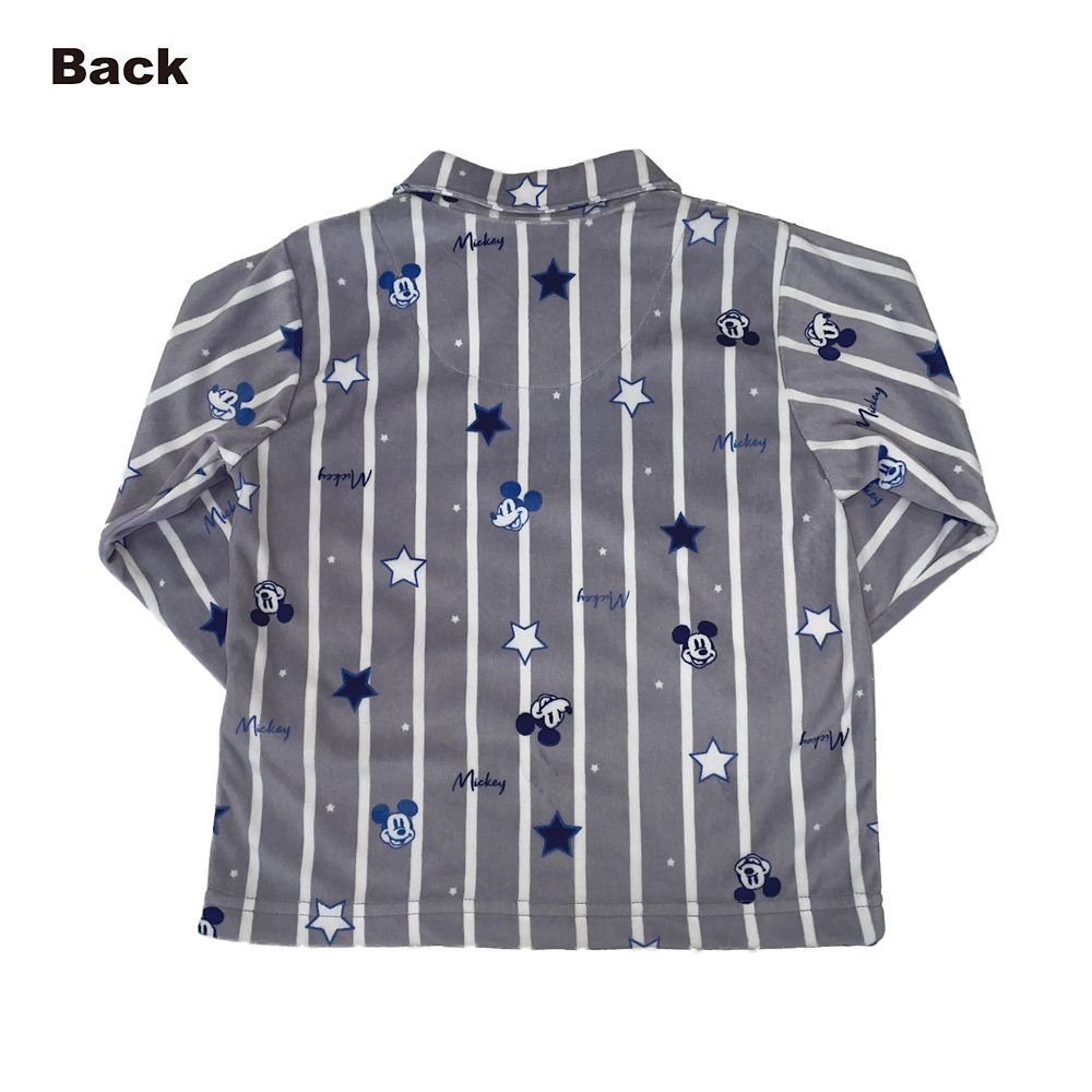 ミッキー キッズ用ベロアストライプシャツパジャマ