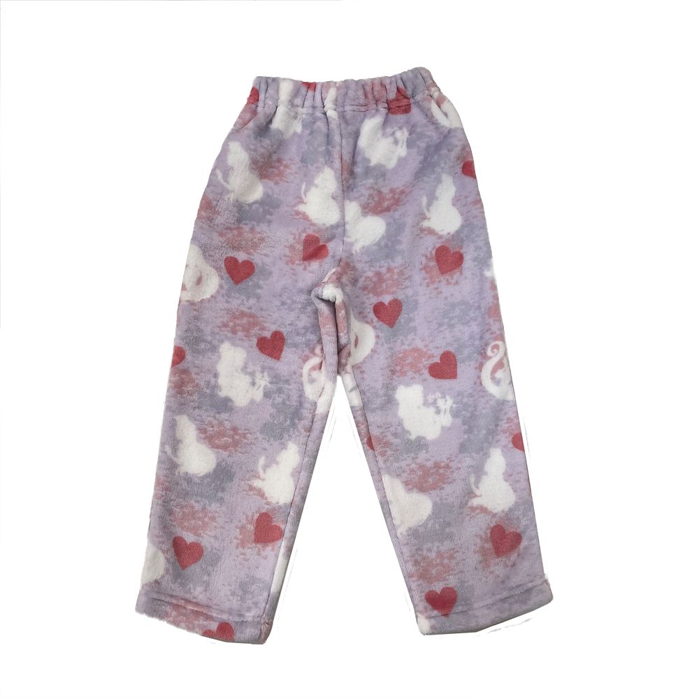 プリンセス キッズ用フランネルフリース シルエット柄シャツパジャマ