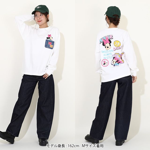 【ベビードール】ドナルド 親子お揃い デニムポケットロンT 9688A / 大人 ユニセックス 男女兼用 リンクコーデ ペアルック 親子コーデ トップス 長袖 Tシャツ クルーネック カットソー 天竺素材 春秋冬