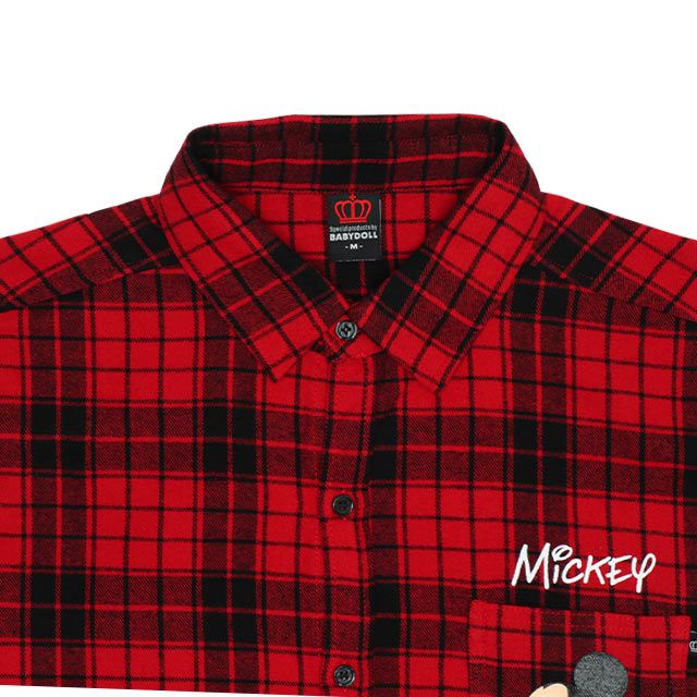 【ベビードール】ミッキー 親子お揃い 長袖 シャツ 9694A 大人 ユニセックス 男女兼用 レディース メンズ