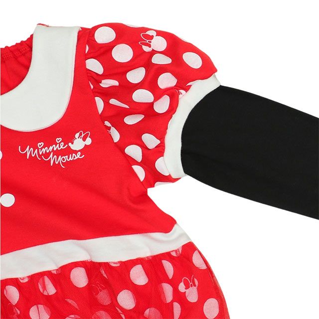 【ベビードール】ミニー なりきるワンピース 8724K / ベビーサイズ キッズ 長袖 ワンピ スカート 仮装 コスチューム コスプレ ガーリー
