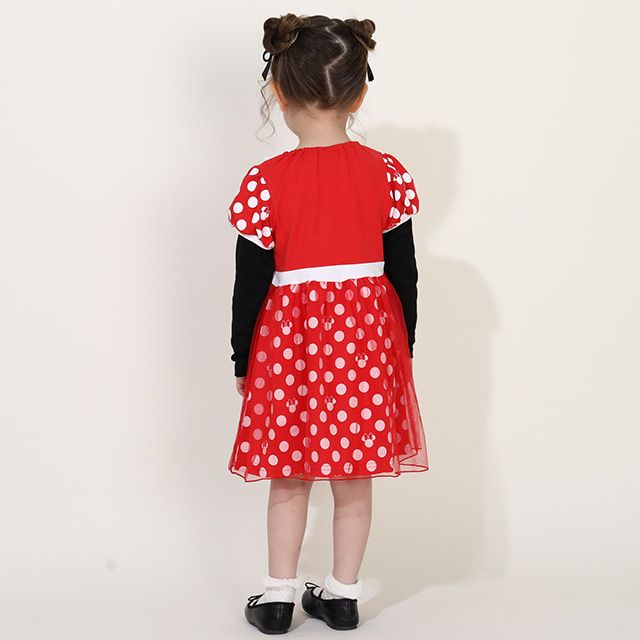 【ベビードール】ミニー なりきるワンピース 8724K / ベビーサイズ キッズ 長袖 ワンピ スカート 仮装 コスチューム コスプレ ガーリー