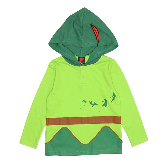 【ベビードール】ピーター・パン なりきるパーカー&ロングパンツ セットアップ 9749K / ベビーサイズ キッズ 長袖 長ズボン 上下セット ウエスト総ゴム ゴム穴付き 仮装 コスチューム コスプレ