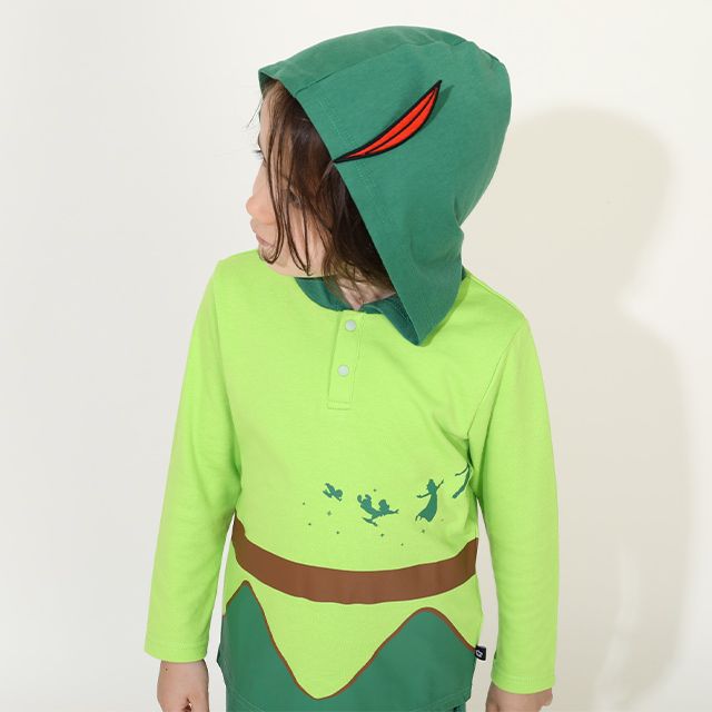 【ベビードール】ピーター・パン なりきるパーカー&ロングパンツ セットアップ 9749K / ベビーサイズ キッズ 長袖 長ズボン 上下セット ウエスト総ゴム ゴム穴付き 仮装 コスチューム コスプレ