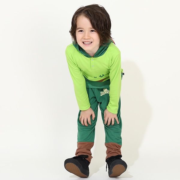 【ベビードール】ピーター・パン なりきるパーカー&ロングパンツ セットアップ 9749K / ベビーサイズ キッズ 長袖 長ズボン 上下セット ウエスト総ゴム ゴム穴付き 仮装 コスチューム コスプレ