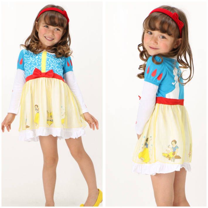 【ベビードール】白雪姫 プリンセス / なりきるワンピース 9749K oa17 / ベビーサイズ キッズ ワンピ ドレス 長袖 スカート 仮装 コスチューム コスプレ ガーリー お姫様